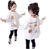 Girls' Long-Sleeve Cotton T-Shirt - New Korean Style, Versatile Round Neck, Casual Printed Top for Spring/Autumn 2025