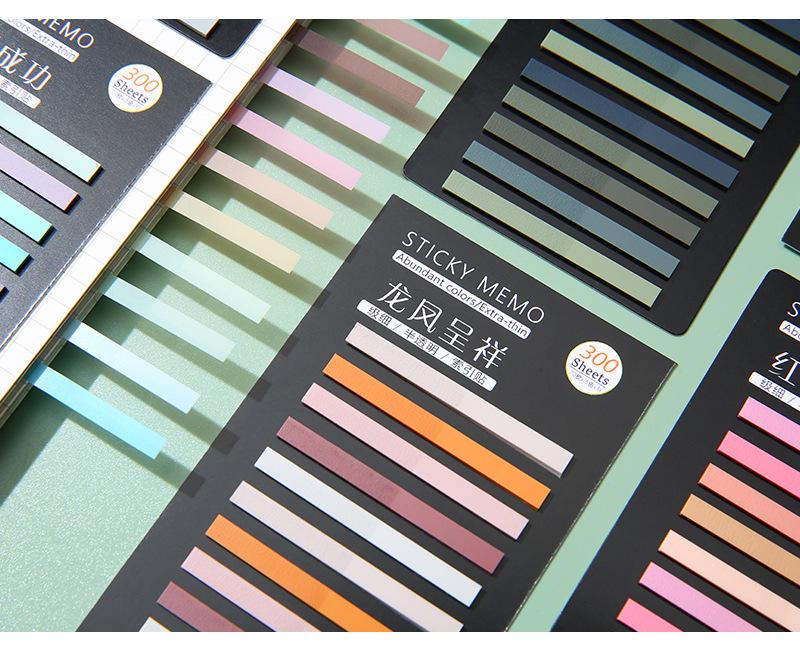 300 Translucent Ultra-Thin PET Index Tabs: Color-Coded Sticky Notes for Marking & Fluorescent Messages