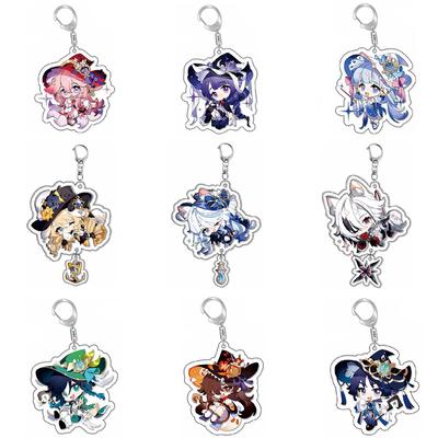 Raiden Shogun Klee Nahida Q Type Genshin Impact Cartoon Keychain Acrylic Bag Keyring Pendant Trendy Gift