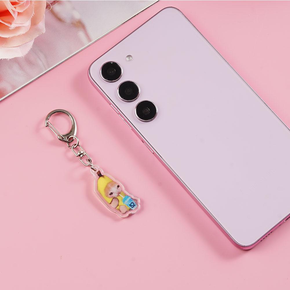 Banana Cat Keychain for Students Funny Pendant Lanyard Decorations Cat Charm Phone Chain Anti-lost Strap Decors