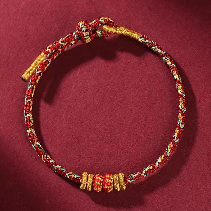 

2025 Hand-Woven Red Rope Bracelet with Eight Guardian Gods for Men, Women & Couples, featuring Twelve Zodiac Guardians.