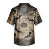 Herren Halloween Print Medizinische Kasack-Oberteil V-Ausschnitt mit Bindeband Taschen Bequeme Passform Tägliche Arbeitskleidung für medizinisches Fachpersonal