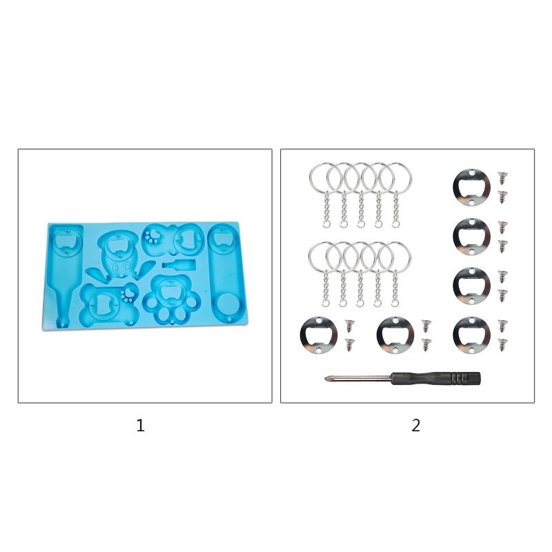 Corkscrew Silicone Mold Bottle Opener Beer Spanner Jewelry Casting Molds for DIY Crafts Making Bottle Opener Molds Kit