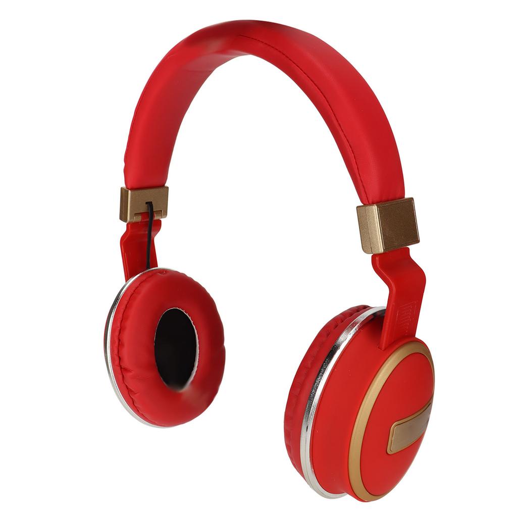 LX‑510BT Bluetooth Headset Folding Plug In Comfortable Leather Ear Cups Music Headphones for PC Phone Red