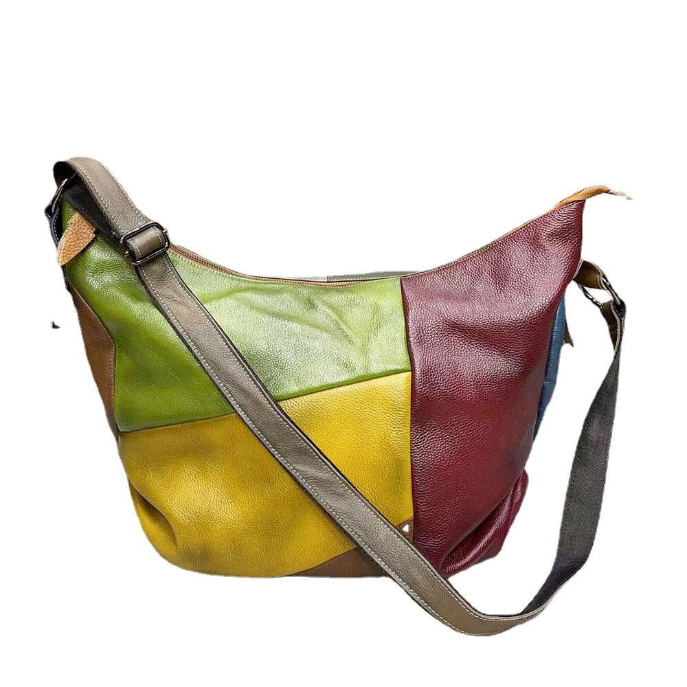 Genuine Leather Women's Large Shoulder Crossbody Bag - Fashionable Cowhide Handbag