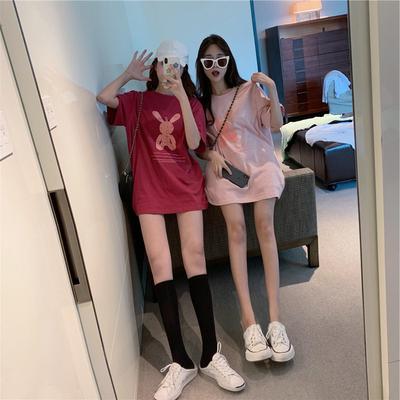 Pure Cotton T-shirt Women's Summer 2025 Girlfriend Dress Rose Red Pink Pure Cotton Spring and Autumn Round Neck Ns Loose Short Sleeve Tide