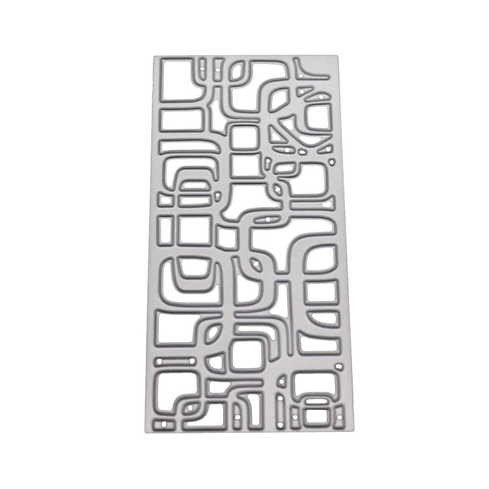 Irregular Pattern of Rectangular Frame Metal Silvery Stencil Embossing Cutting Dies For Diy Scrapbooking Paper Album Card Making