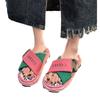 Internet celebrity graffiti slippers women summer wear new niche fashion muffin thick bottom out beach cool slippers