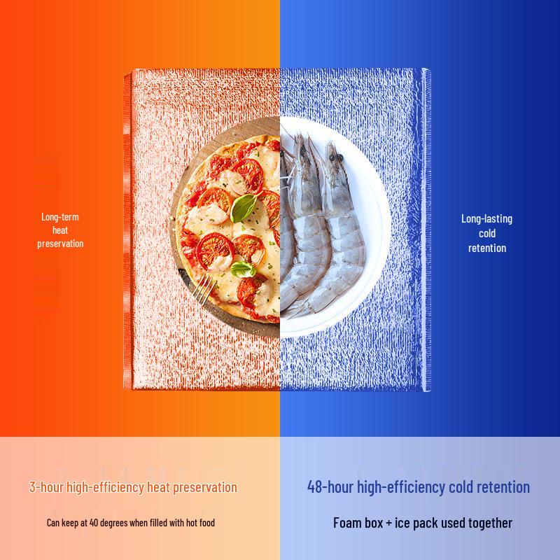 Selbstklebender Verschluss Aluminiumfolie Isolierte Tasche zur Kaltlagerung: Ideal für Kuchen, BBQ, Meeresfrüchte und zum Mitnehmen.