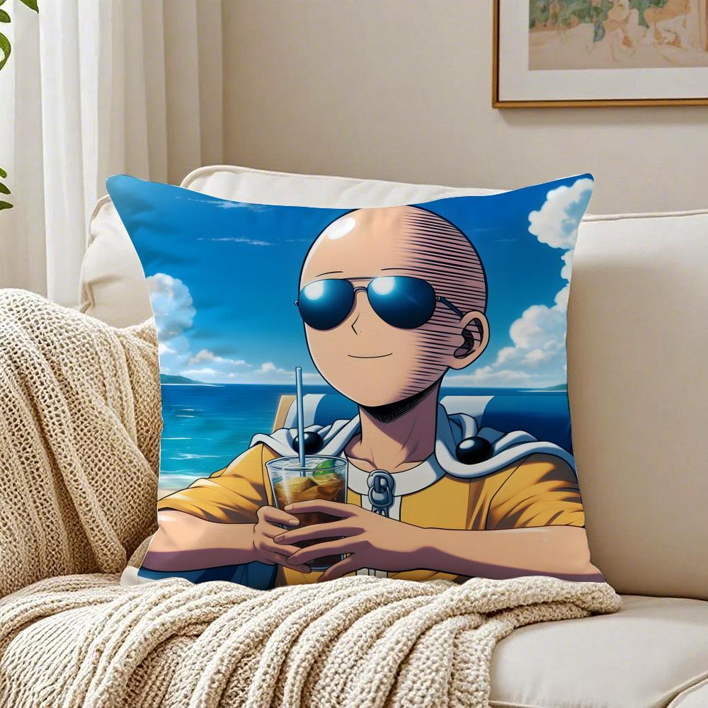 Anime Action OOne Punch MMan Cushion Cover Pillowcase Antidustmite Living Room Sofa Decor Cushion Room