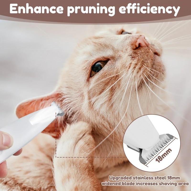 Ny hundepotetrimmer med LED-lys Helt vanntett kjæledyrhårtrimmer med LED-skjerm Hundeklipper for pleie 18 mm utvidet blad