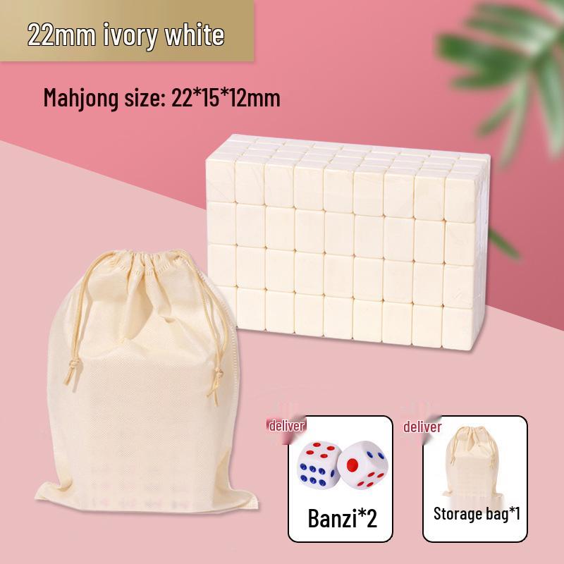 Compact Travel Mahjong Set - 24mm & 30mm Tiles, Solid Carved Sparrow Design, Ideal for Dorms and Table Games