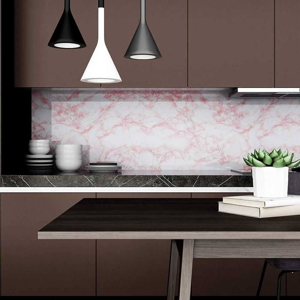 Self Adhesive Waterproof Marble Wallpaper Vinyl Film Wall Stickers Bathroom Kitchen Cupboard Room Decoration Sticky Paper Decal