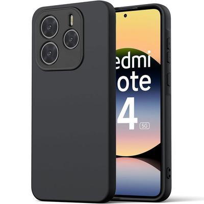 Case for Xiaomi Redmi Note 14 5G (not for 4G) - Liquid Silicone - Black - E.F.Connection®