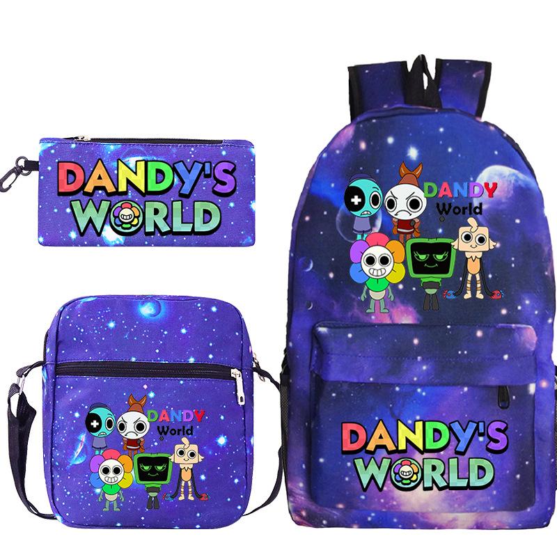 Dandy's world hot-selling children's backpack set, primary and secondary school bag, shoulder bag, casual pencil bag.