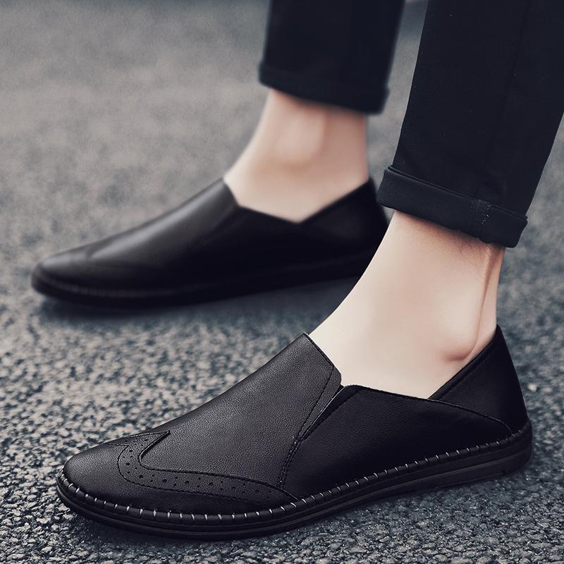 

Модная мужская повседневная обувь из натуральной кожи, бренд 2024, итальянские мужские мокасины, дышащие черные туфли для вождения 557 12 чёрный
