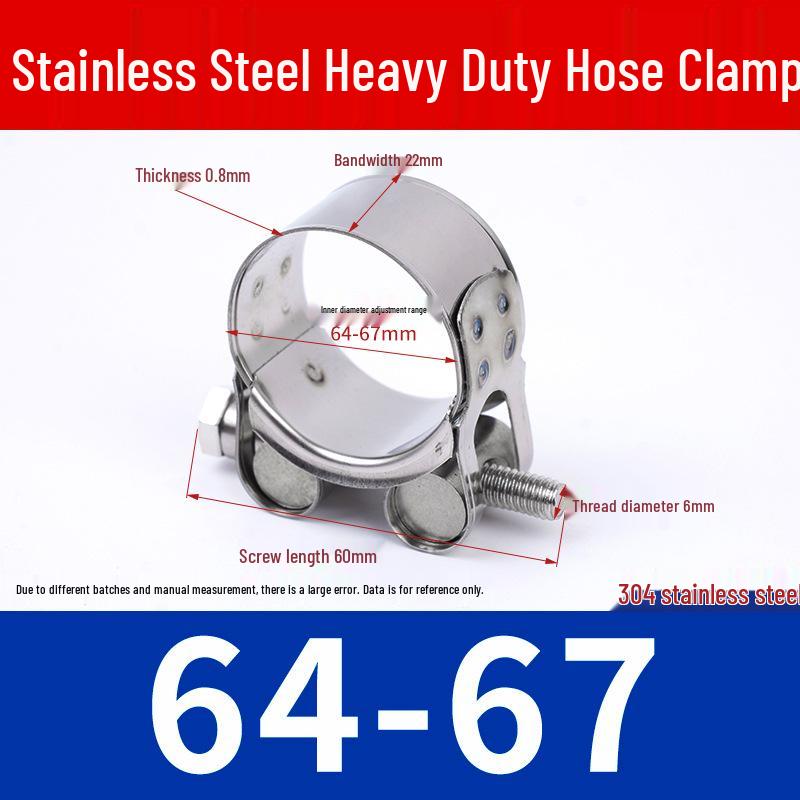 304 Stainless Steel European-Style Heavy-Duty Worm Drive Hose Clamp