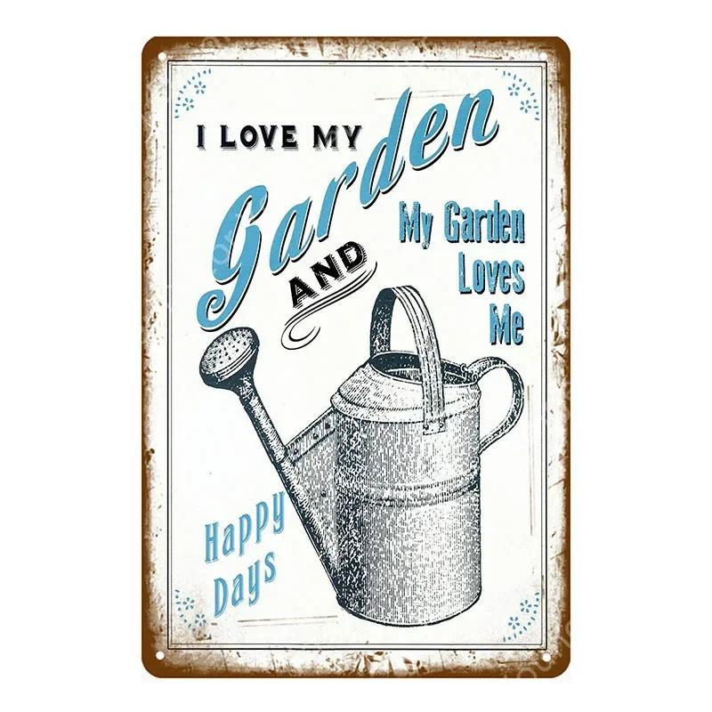 Enjoy Our Garden Kitchen FLowers Metal Tin Sign Farmhouse Home Retro Wall Painting Art Decor Beer Wine Farm Party Poster YL