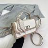 Winter niche design silk scarf contrasting color small square bag versatile portable shoulder messenger women's bag