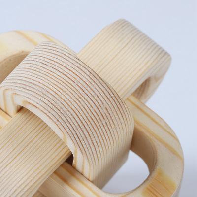 Natural Wood Knot Decor Boho Wooden Chain Link Ornament for Home Coffee Table Centerpieces Shelf Bar Decorative Object Gifts