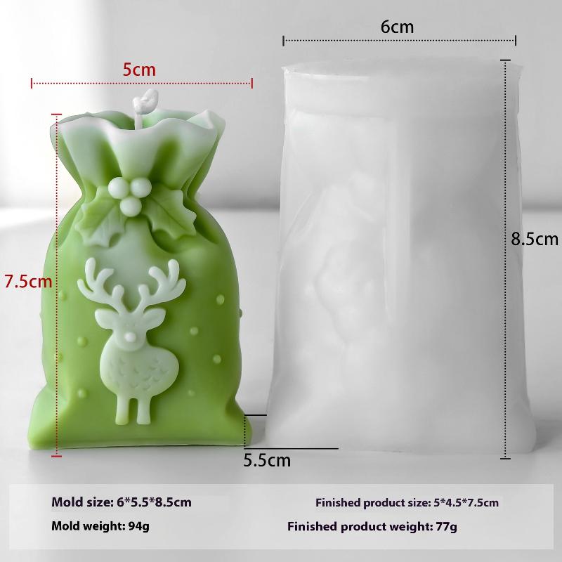 

Рождественский подарочный пакет Форма для свечи из силикона Сделай сам Рождественский декор Ручная работа Ароматический воск Форма для поделок Праздничное украшение для дома as the picture