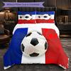 France national football team 3 Piece Bedding Set Soft Duvet Cover Set with Pillowcases Printed Bedroom Decor Set for Home