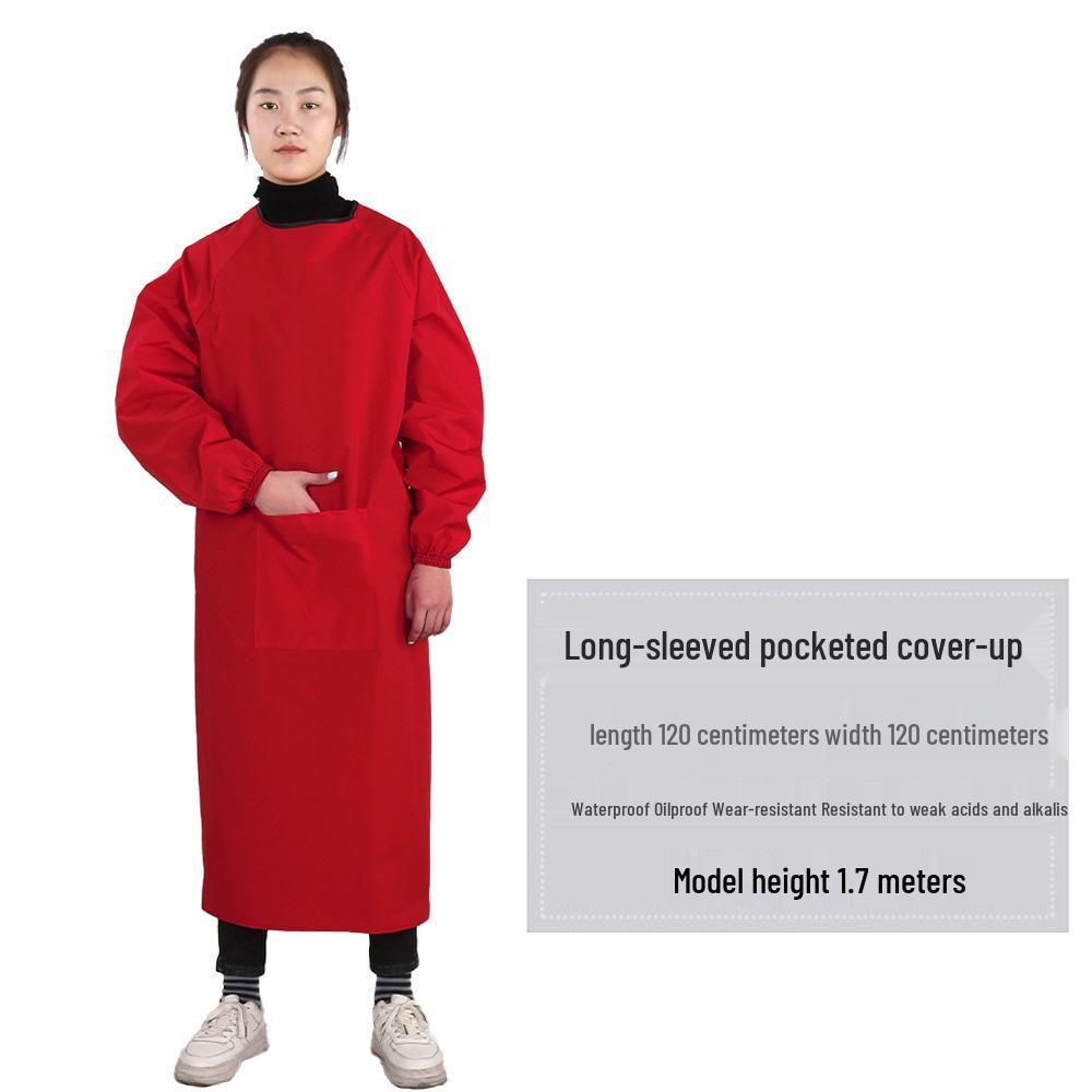 Unisex Waterproof Oil-Proof Long Sleeve Apron for Kitchen and Home