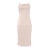Women's Fashion Casual Color Camisole Drawstring Satin V-Neck Open Back Pleated Dress