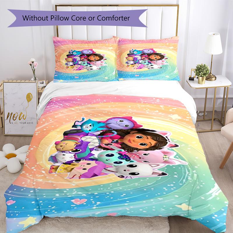 Gabby's Dollhouse Comforter Cover Set Design for Guest Room Machine Washable Perfect Gift for Friends Family