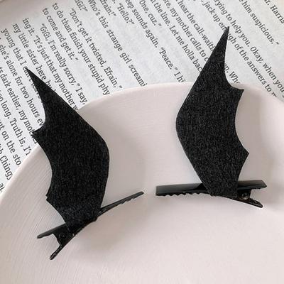 2Pcs Teufel Flügel Haar Clip Ziehen Verhindern Stilvolle Haar Zubehör Nützliche Cosplay Party Fledermaus Flügel Haarnadel für Festival