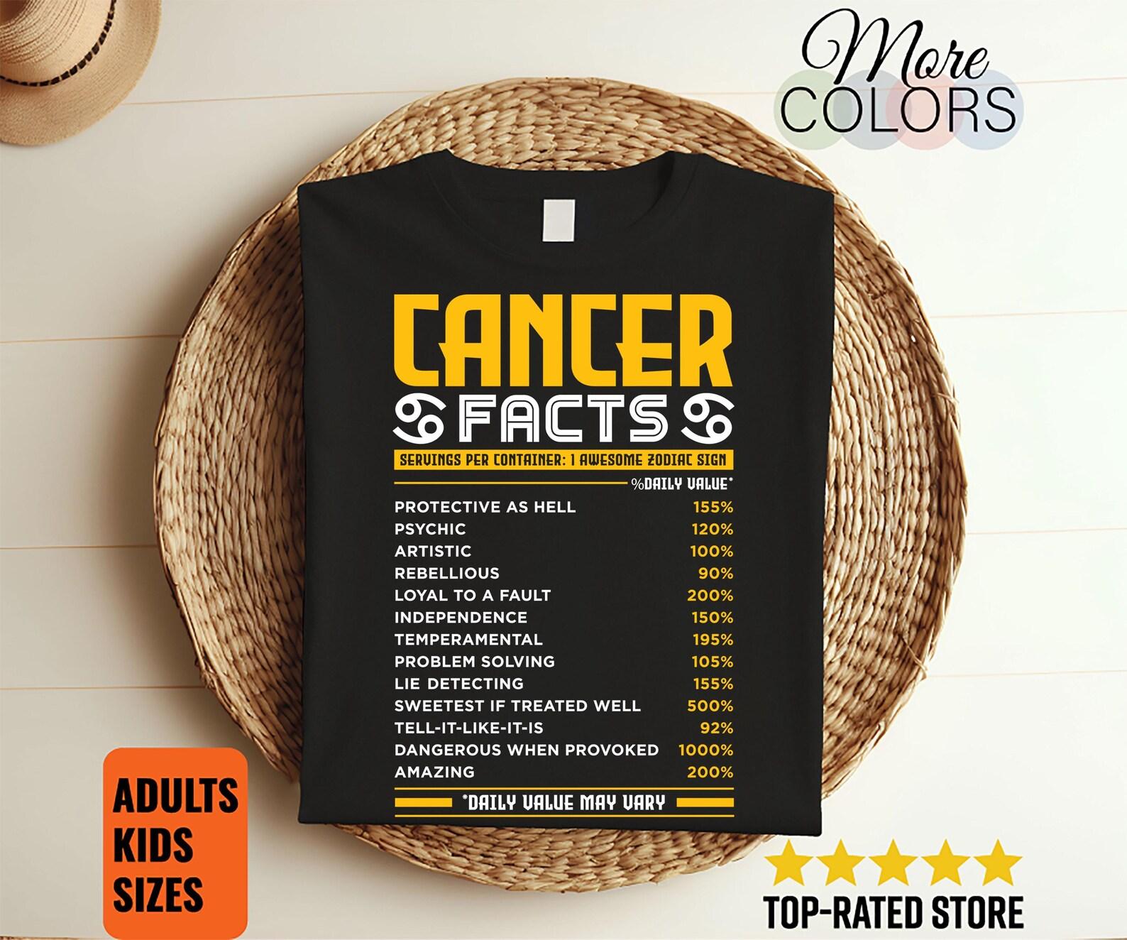 Cancer Facts Traits Horoscope Zodiac Astrological Sign Funny T-Shirt, Born June 21 to July 22, Gifts, Cancer Birthday Christmas Present Tees 120