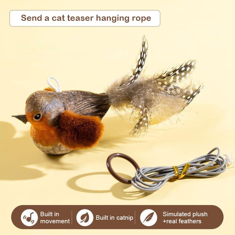 

Интерактивная игрушка-симуляция птицы, забавная игрушка-палка для кошек, пушистая игрушка-палка для кошек, устойчивая к укусам и царапинам, товары для животных