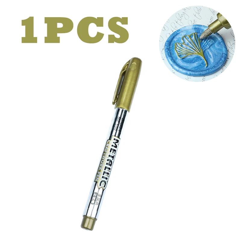 

1-3 шт. Винтажная ручка-штамп из сургуча для самостоятельного изготовления художественных украшений, огнестойкая краска, граффити, восковые цветные маркеры, ручки, золото, серебро