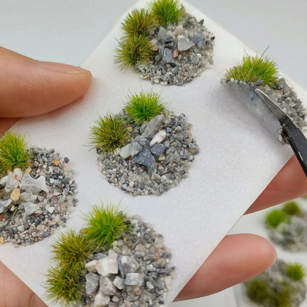 Round Model Layout Decals Stone&Grass Landscape Stones Sticker For Miniature Gaming