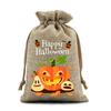 12Pcs Halloween Pumpkin Burlap Gift Bags Small Drawstring Goodie Treat Bag Halloween Linen Jute Candy Bag for Kids Trick or Treat Party Supplies