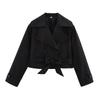 Chaqueta Gabardina Casual con Cinturón y Solapas Moda Femenina Euroamericana