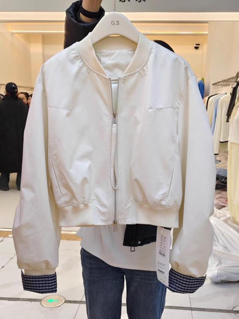 Korean-Style Pink Spliced Women's Baseball Jacket - Trendy Spring 2025 Edition