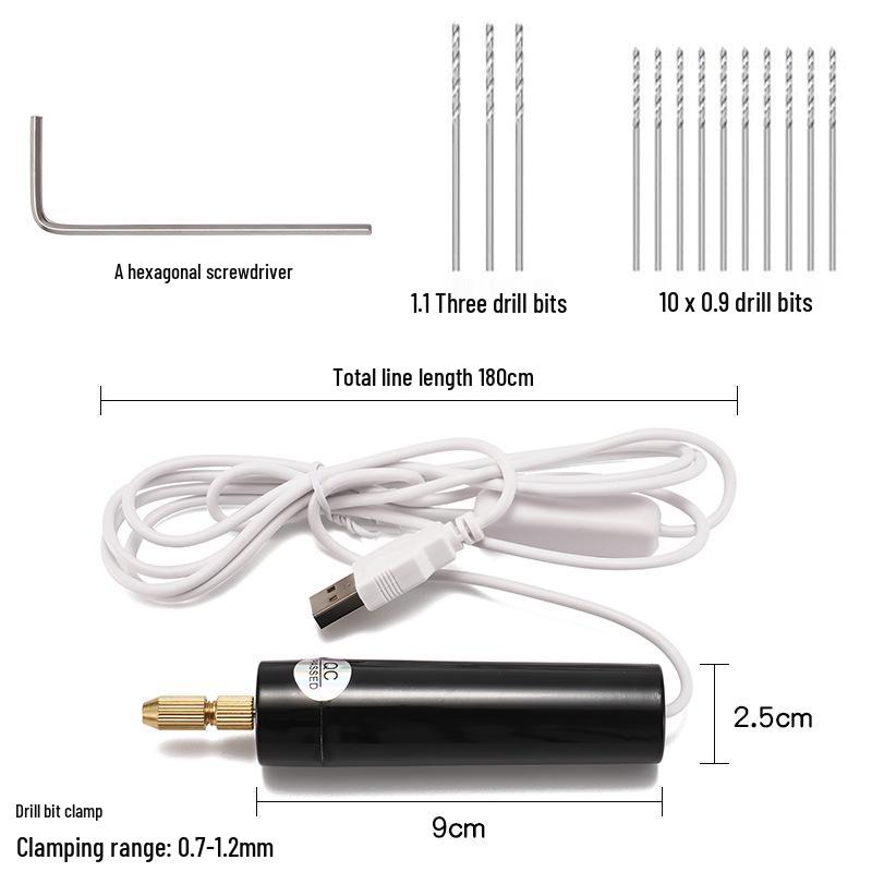 USB Mini Electric Drill for DIY Epoxy Resin, Pearl, and Model Crafting - E18