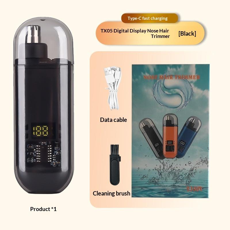 

Usb Rechargeable Nose And Ear Hair Trimmer For Men, Mini Portable Electric Clipper, Quick Charging, Low Noise, Compact, Washable чёрный