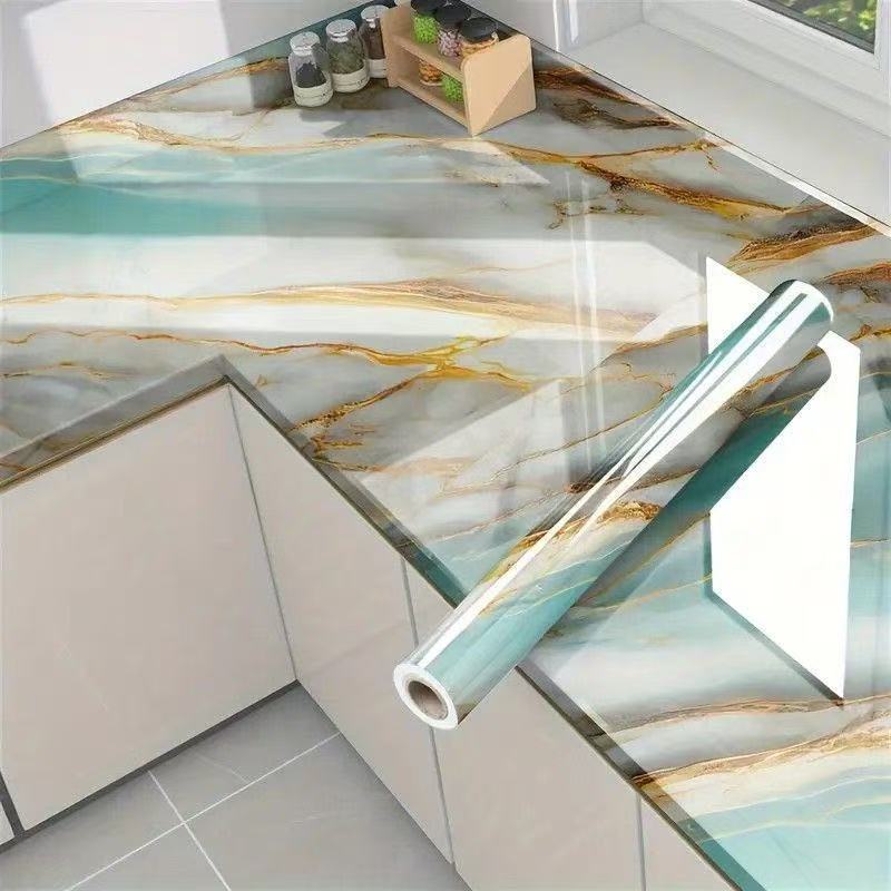Waterproof and Oil-resistant Kitchen Sticker Countertop Table Top Stove Surface Self-adhesive Wall Paper