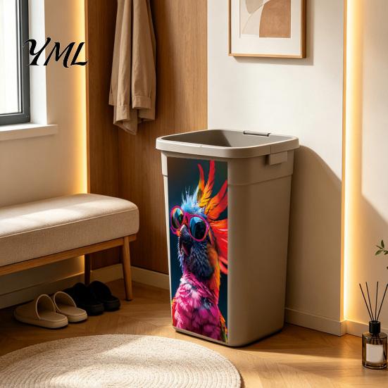 Weatherproof Waste Container Art Fun Animal Trash Can Stickers, Self?Adhesive Bin Decals for Outdoor Home Exterior Accessories Garbage Can, Mailbox