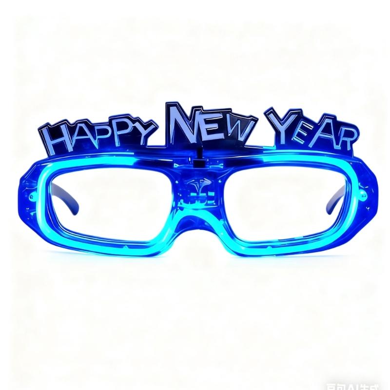 

Glowing Square LED Party Glasses With Color Changing Lights For New Year Celebrations And Festive Costume Accessories синій