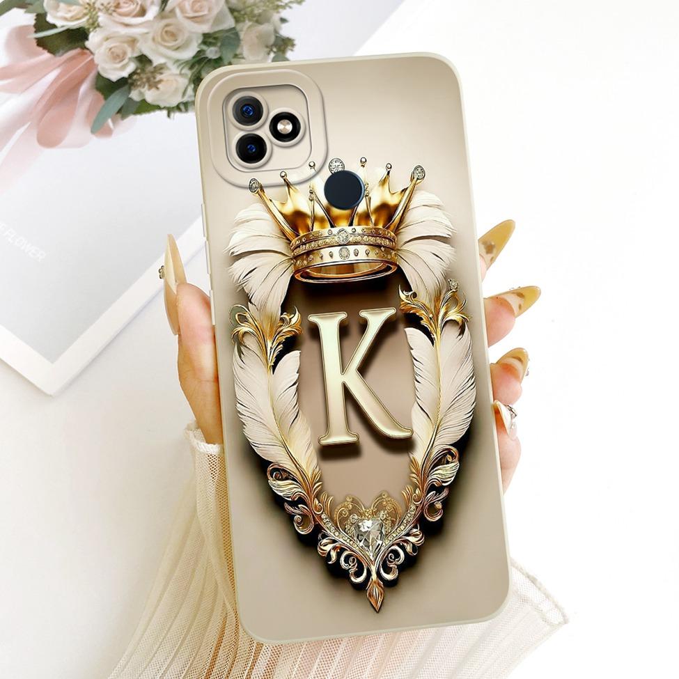 Casing For ITEL Vision 1 Plus Cover For ITEL P36 Phone Case Silicone Luxury A-Z Letters Fashion Crown 2D Painted