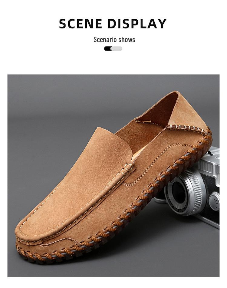 Breathable Men's Slip-On Loafers - Soft Rubber Sole for Spring/Autumn