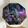1pc Fantasy Dragon Moon Night Art Print Umbrella with Plastic Handle,Suitable for All Seasons Home Travel Outdoor UmbrellaDD1588