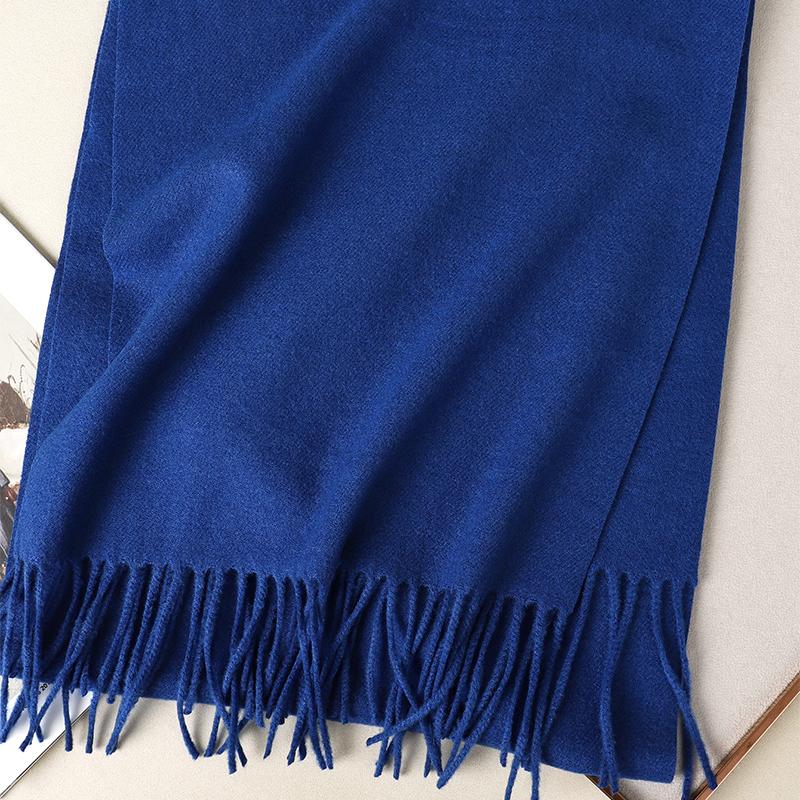 Kaffee Schal für Damen Lange Warme Kaschmirschals Winter Hijab Einfarbig Damen Stola Wickel Weiblich Pashmina Bandana Kopftücher