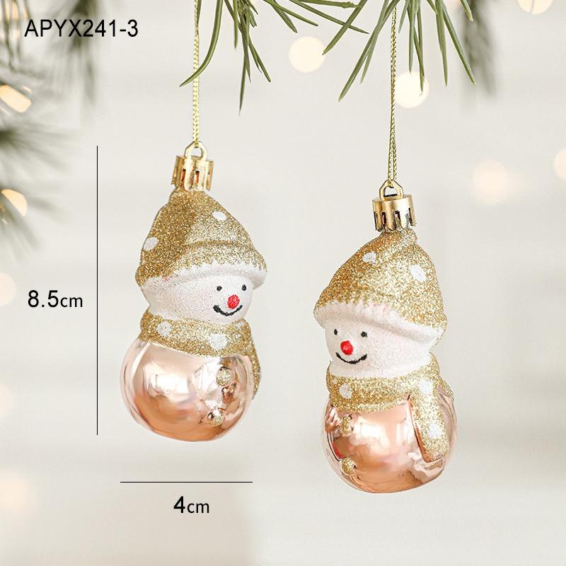 2 Stück Roségold Weihnachten Kleine Hängeanhänger Christbaumschmuck Schneemann Noel Frohe Weihnachten Deko 2025 Frohes Neues Jahr 2026