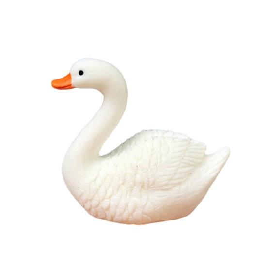 Miniature Swan Figurine Mini White Swan Resin Statue Realistic Animal Ornament Dollhouse Fairy Garden Micro Landscape Decoration