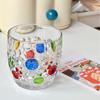 Rainbow Sheen Hand-Painted Glass Cup - Bling Design for Summer