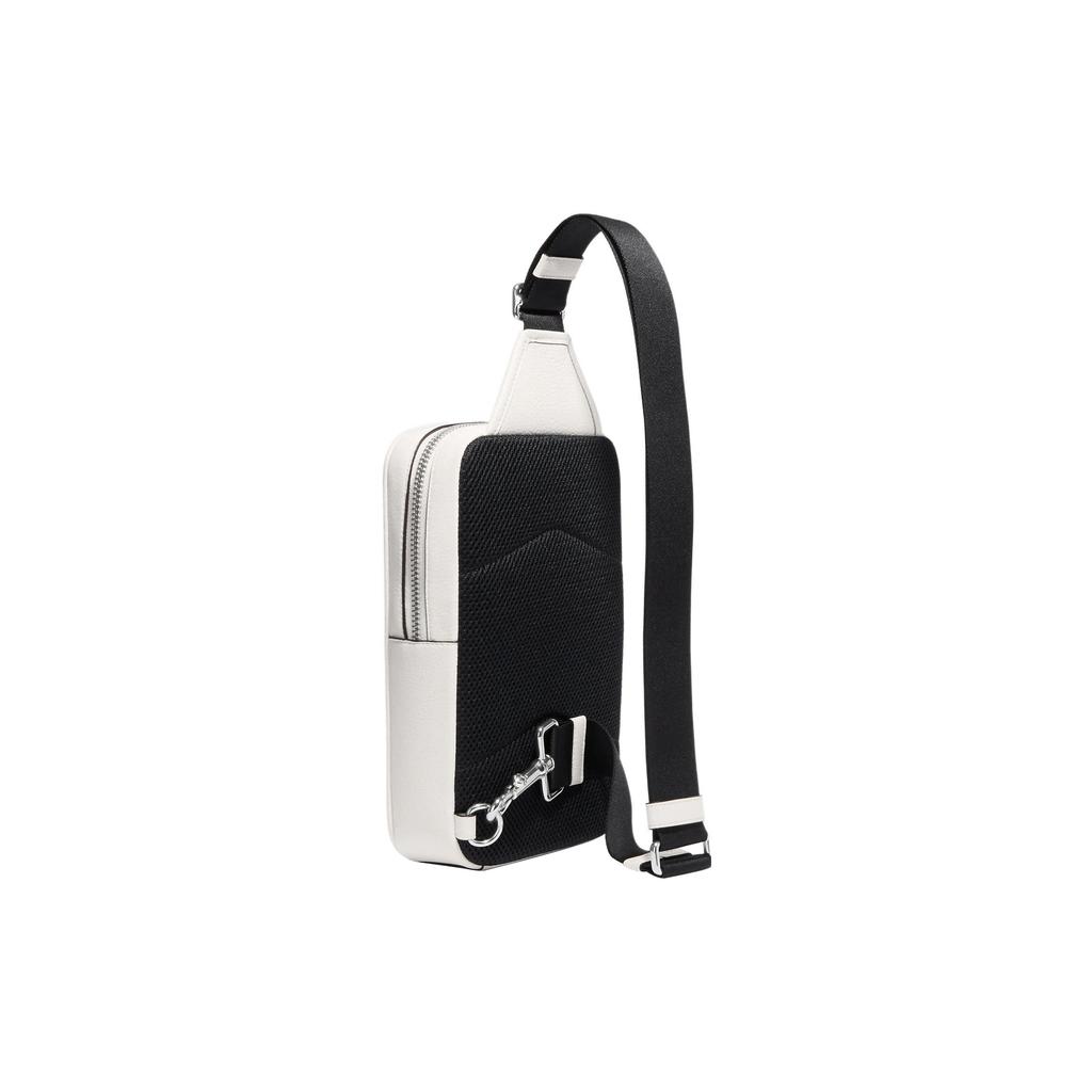 New COACH Sullivan Pebbled Leather With Canvas Fanny Pack, Shoulder Bag, Crossbody Bag Trumpets Men's White C9867-SVHA